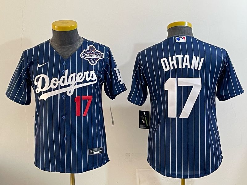 Youth Nike 2026 Los Angeles Dodgers #17 Ohtani  Blue Stripe Game MLB Jersey 120810->youth mlb jersey->Youth Jersey
